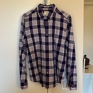 Plaid Life/After/Denim button down shirt